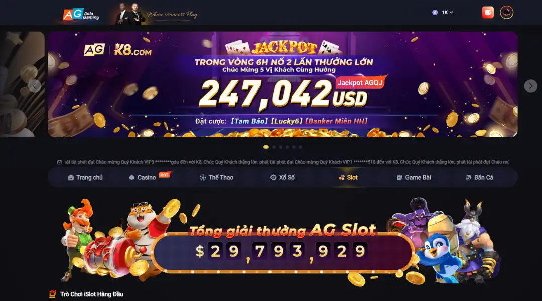 Slots game độc quyền với giải thưởng cao tại K8